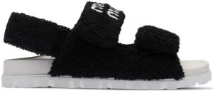 Miu Terry cloth touch-strap sandals Black