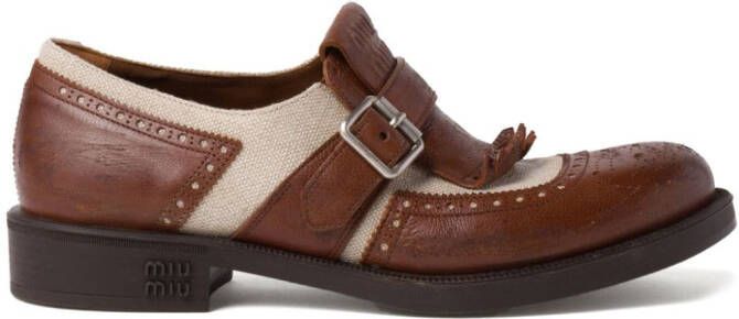 Miu x Church's Shanghai leather Derby shoes Brown