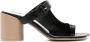 MM6 Maison Margiela 70mm leather mule sandals Black - Thumbnail 1