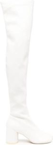 MM6 Maison Margiela Anatomic 70mm thigh-high boots White