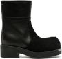 MM6 Maison Margiela Biker suede and leather ankle boots Black - Thumbnail 1
