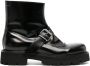 MM6 Maison Margiela buckled leather ankle boots Black - Thumbnail 1