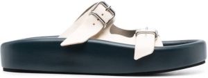 MM6 Maison Margiela buckled leather sandals Neutrals