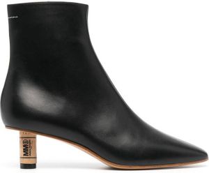 MM6 Maison Margiela cork-effect heel boots Black