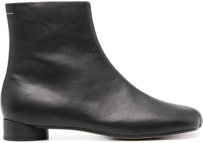 MM6 Maison Margiela grained leather boots Black