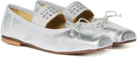 MM6 Maison Margiela Kids Anatomic leather ballerina shoes Silver