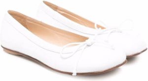 MM6 Maison Margiela Kids bow-detail ballerina shoes White