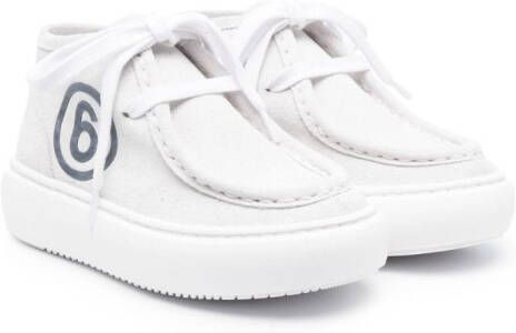 MM6 Maison Margiela Kids high-top calf-leather sneakers White