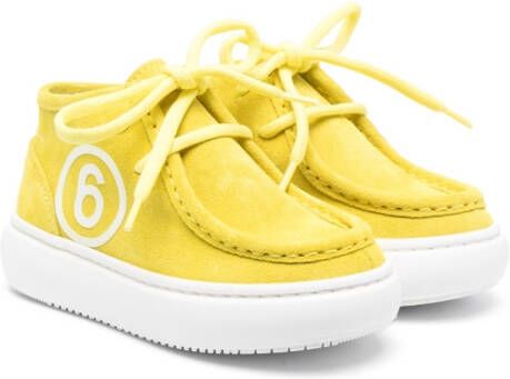 MM6 Maison Margiela Kids high-top calf-leather sneakers Yellow