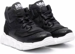 MM6 Maison Margiela Kids logo high-top sneakers Black