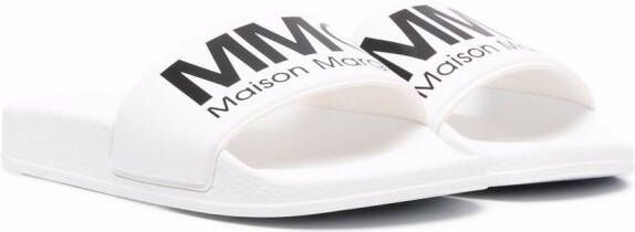 MM6 Maison Margiela Kids logo-print 25mm slides White