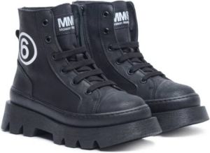 MM6 Maison Margiela Kids logo-print ankle boots Black