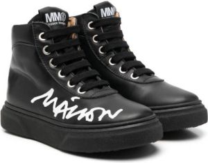 MM6 Maison Margiela Kids logo-print high-top sneakers Black