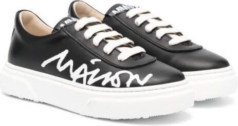 MM6 Maison Margiela Kids logo-print low-top sneakers Black
