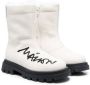 MM6 Maison Margiela Kids logo-print shearling-trim boots White - Thumbnail 1