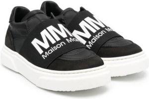 MM6 Maison Margiela Kids logo-strap slip-on sneakers Black