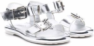 MM6 Maison Margiela Kids metallic open-toe sandals Silver
