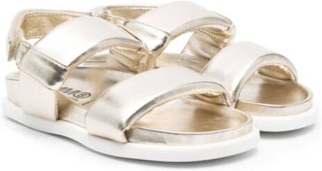 MM6 Maison Margiela Kids metallic touch-strap sandals Gold