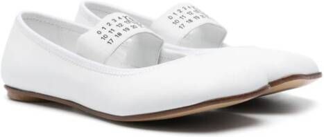 MM6 Maison Margiela Kids numbers-motif ballerina shoes White
