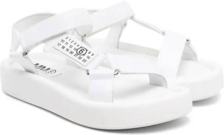 MM6 Maison Margiela Kids numbers-motif flatform sandals White