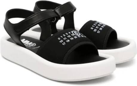 MM6 Maison Margiela Kids numbers-print touch-strap sandals Black