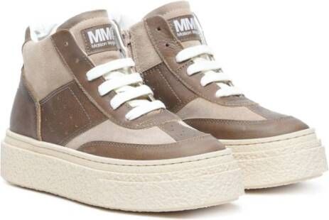 MM6 Maison Margiela Kids panelled high-top sneakers Brown
