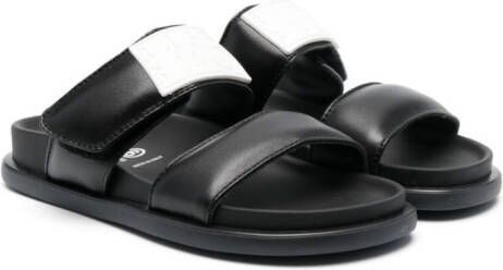 MM6 Maison Margiela Kids round-toe leather sandals Black