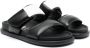 MM6 Maison Margiela Kids round-toe leather sandals Black - Thumbnail 1