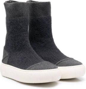 MM6 Maison Margiela Kids sock-style ankle boots Grey
