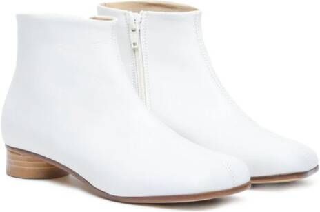 MM6 Maison Margiela Kids square-toe ankle boots White