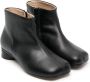 MM6 Maison Margiela Kids square-toe leather ankle boots Black - Thumbnail 1