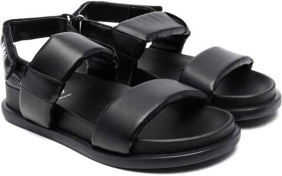 MM6 Maison Margiela Kids TEEN touch-strap leather sandals Black