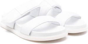 MM6 Maison Margiela Kids TEEN touch-strap leather sandals White