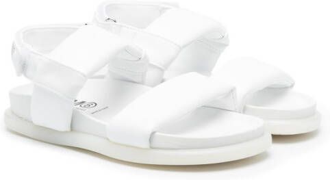 MM6 Maison Margiela Kids touch-strap flat sandals White