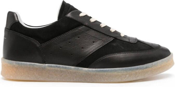 MM6 Maison Margiela lace-up leather sneakers Black