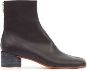 MM6 Maison Margiela leather ankle boots Black