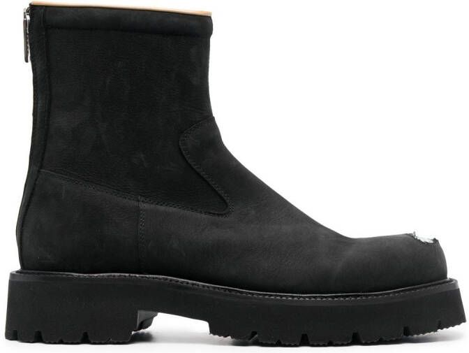 MM6 Maison Margiela leather ankle boots Black