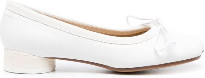 MM6 Maison Margiela Anatomic leather ballerina shoes White