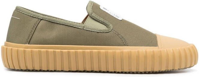 MM6 Maison Margiela logo-patch flat sneakers Green