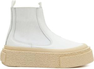 MM6 Maison Margiela logo-patch leather ankle boots White