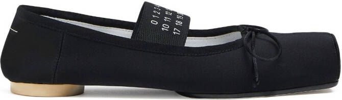 MM6 Maison Margiela logo-strap ballerina shoes Black