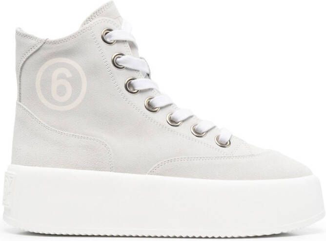 MM6 Maison Margiela number logo 40mm high-top sneakers Grey