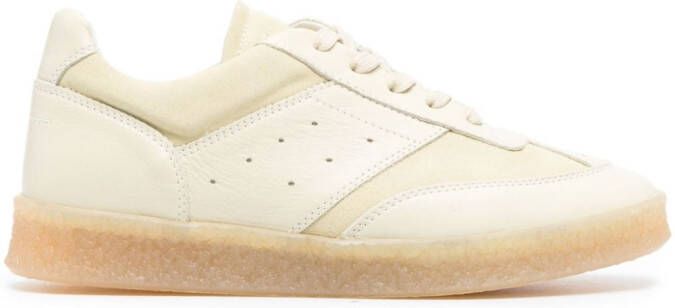 MM6 Maison Margiela numbers-patch leather snekaers Neutrals