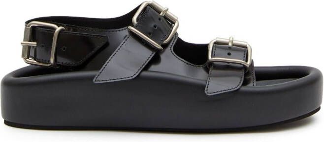 MM6 Maison Margiela slingback leather sandals Black