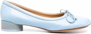 MM6 Maison Margiela square leather ballerina shoes Blue