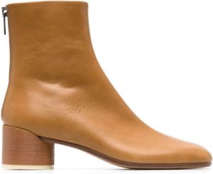MM6 Maison Margiela square-toe 60mm leather boots Brown