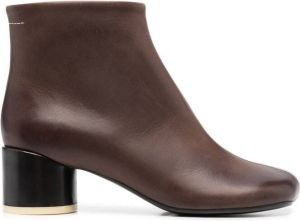 MM6 Maison Margiela square-toe ankle boots Brown