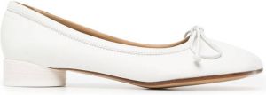 MM6 Maison Margiela square-toe leather ballerina shoes White