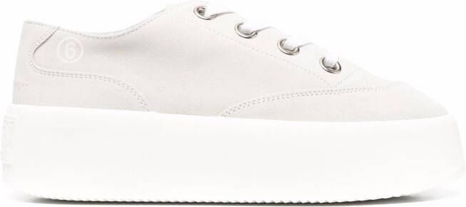 MM6 Maison Margiela suede flatform sneakers White