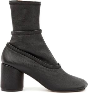 MM6 Maison Margiela Tabi 70mm leather ankle boots Black